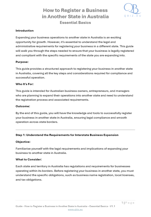 How to Register a Business in Another State in Australia