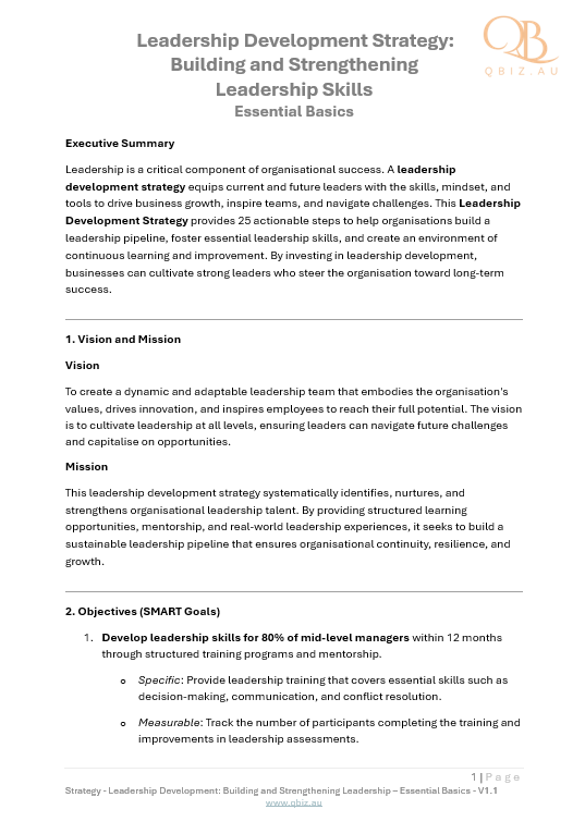 Leadership Development Strategy: Building and Strengthening Leadership Skills