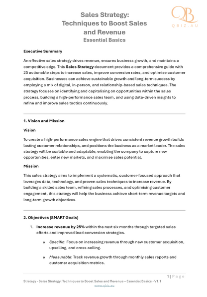 Sales Strategy: Techniques to Boost Sales and Revenue