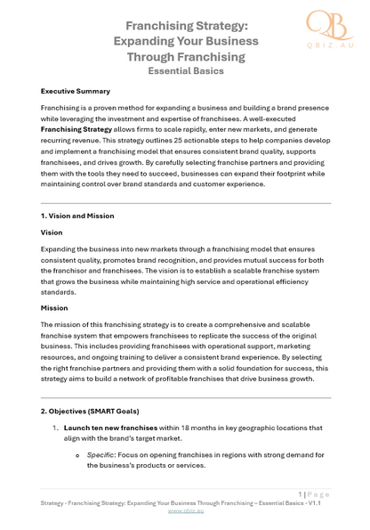 Franchising Strategy: Expanding Your Business Through Franchising