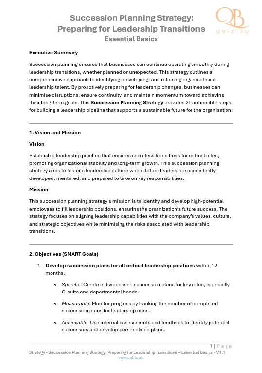 Succession Planning Strategy: Preparing for Leadership Transitions